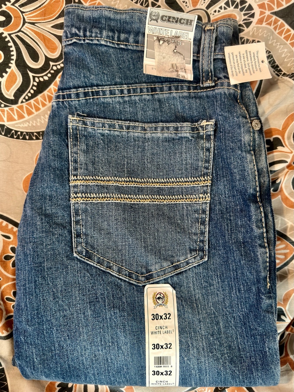 NWT Cinch White Label mens relaxed fit Classic Blue Denim Jeans - 30x32